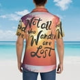thumbnail image 6 of Xecao Not All Who Wander Are Lost print Hawaiian shirt - a stylish short-sleeve button-down for men, perfect for casual beach and tropical outings., 6 of 9