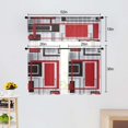 thumbnail image 6 of Red Kitchen Sheer Curtain Tiers and Valances Set of 3PC - Artistic and Fashionable Decor for Black Abstract Kitchen Windows, 6 of 6