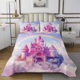 thumbnail image 1 of Erosebridal Princess Castle Coverlet Set King, Dreamy Rainbow Bedding Set, Cartoon Sky Decor, 1 of 5