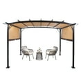 thumbnail image 5 of Zimtown Pergola Patio 12' x 9' Arched Pergola Oudoor Party  Retractable Sun Shade Brown, 5 of 7