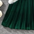 thumbnail image 6 of mgoYE Toddler Infant Baby Girl Christmas Outfit Doll Collar Embroidery Smocked Dress Fall Xmas Outfit(Green,18-24 Months), 6 of 6