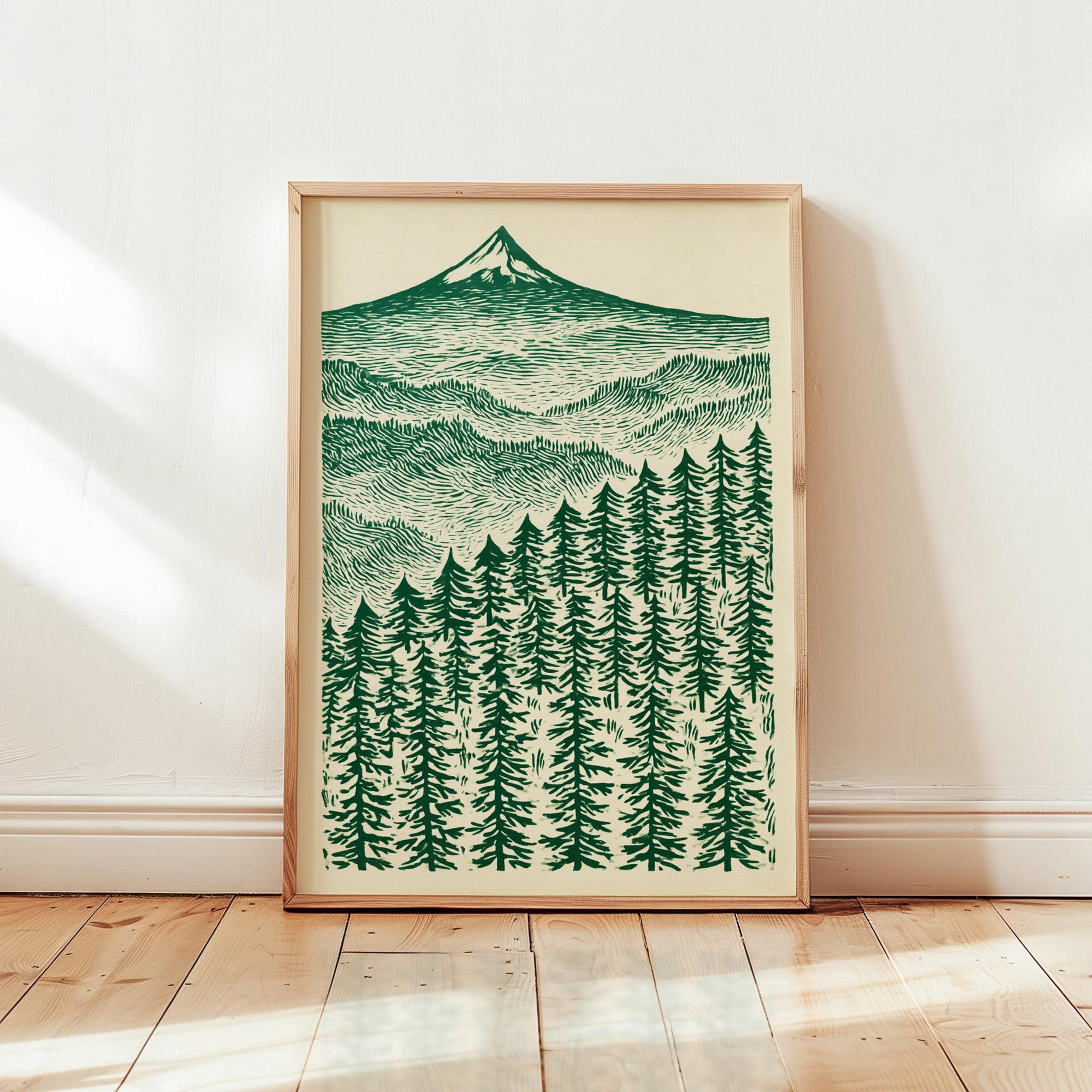 Mountain Forest Poster Woodland Landscape Print Nature Wall Art