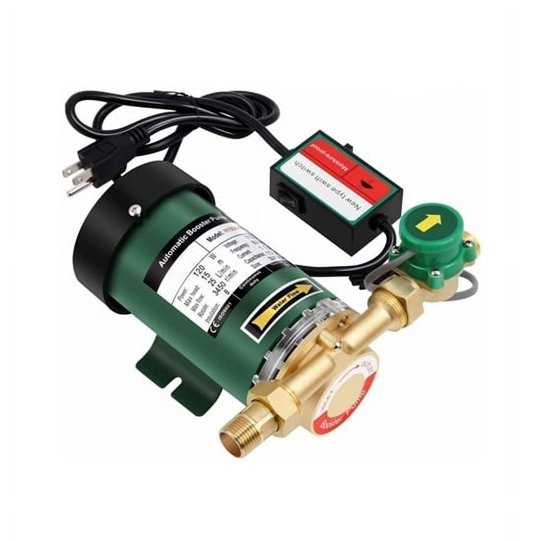 ATO 120W 3/4inch Home Automatic Water Pressure Booster Pump 110V 60Hz System for Household Kitchen Bathroom with Automatic Water Flow Switch