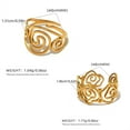 thumbnail image 5 of Misright Delicate Curved Band Gold Plated Stainless Steel Ring For Special Occasions, 5 of 9