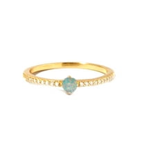 ArtpalaceByMitika Australian Lab Opal Stacking Ring, Dainty Moissanite Ring, Delicate Opal Ring, Minimalist Ring, Gift for Her for Women 925 Sterling Silver Rings Engagement Ring