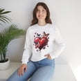 thumbnail image 2 of Big Red Heart Sweatshirt, Floral Red Heart Sweatshirt, Floral Love Sweatshirt, Valentine's Day Sweatshirt, Heart Floral Sweatshirt 105, 2 of 32