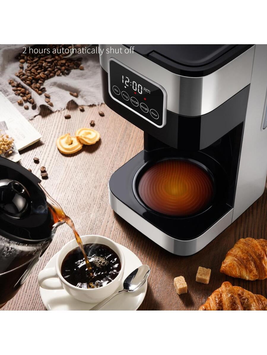 Coffee Maker, Programmable Drip Coffee Machine 10-Cup With Touch-Screen, Pause & Serve, 430 Stainless Steel,Black.