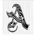 thumbnail image 3 of Ambesonne Letter a Shower Curtain, Soft Curved Lines, 69"Wx70"L, Black White, 3 of 3
