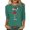 Green, variant on Women's T-Shirts Ladies Casual And Fashionable Christmas Red Glass Print Round Neck 3/4 Sleeve T Shirt
