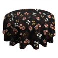 thumbnail image 4 of Pioneer Flower Floral Print Pattern Round Tablecloth 60"x60",Wrinkle Wipeable Table Cloth for Kitchen Dining Room Picnic Patio Party, 4 of 6