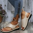 thumbnail image 5 of JeashCHAT Women's PU Leather Toe Post Slip On Flat Sandals Summer Casual Lightweight Beach Sandals Open Toe Ankle Strap Stylish Walking Sandal, 5 of 9