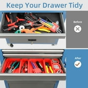 AIRAJ 42 8-Drawer Rolling Tool Chest, Premium Blue Heavy Duty Tool Cabinet with Locking Wheels, 550lbs Capacity Modern Storage System, Removable Lid & 10 Hooks for Workshop & Studio