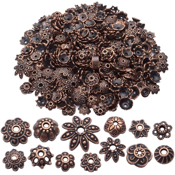 100 Gram(About 180-350pcs) Antique Copper Bead Caps Metal Spacers Jewelry Findings Accessories for Bracelet Necklace Jewelry Making