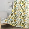 thumbnail image 5 of Beige Vintage Floral Curtains 84 Inch Long Luxury Whimsical Euro Flower Lemon Hummingbird Patterned Colorful Blackout Drapes for Living Room,52x84 Inch, 5 of 6
