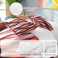 thumbnail image 2 of 3 Piece Red Striped Ombre Duvet Cover Set Full Size, Microfiber Comforter/Quilt Cover with Corner Ties and 2 Pillowcases, Modern Red Moire Geometric All Season Soft Bedding with Zipper Closure, 2 of 8