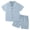Blue, variant on Usaibhir Baby Boy Cotton Linen Shorts Set Solid Color Short Sleeve Button Down T-Shirt Tops and Shorts Summer Outfit Clothes 12M-5T