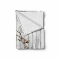 thumbnail image 2 of Deer Soft Flannel Fleece Throw Blanket, Colorful Animal Silhouette Various Christmas Elements Wooden Planks Theme, Cozy Plush for Indoor and Outdoor Use, 60" x 80", Grey Multicolor, by Ambesonne, 2 of 6