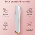 thumbnail image 3 of Dermaplane Razor for Women Face, Facial Hair Remover with 7 Replaceable Blades for Anti-Aging - Rechargeable - LED Light - 3 Speeds, Ergonomic Handle Face Dermaplaning Tool, White, 3 of 9