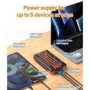 46800mAh Solar Charger Power Bank 20W Fast Charging with Cables Compatible for iPhone, Android Phone