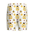 thumbnail image 2 of Haiem Bees and Flowers Men's Pajama Short with Soft Woven Cotton Elastic Waistband Sleep Short-Small, 2 of 9