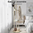 thumbnail image 3 of YUCHANG Freestanding Rotary Coat Rack with 3 Shelves and 9 Hooks for Coats, Scarves, Handbags, Coat Tree for Bedroom, Entryway, Livingroom (Natural), 3 of 11