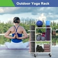 thumbnail image 6 of Home Gym Storage Rack, 3 Tier Yoga Mat Storage Rack with Wheel for Yoga Lover, Exercise Equipment and Workout Equipment Organizer, Yoga Mat Holder for Yoga Mats, Foam Roller and Dumbbells, 6 of 12