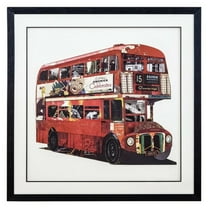 Yosemite Home Decor "Iconic Red" Glass Framed 3D Wall Art in Multi-Color