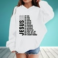 thumbnail image 2 of Hpapadks Girls Hoodie Personality Letter Print Long Sleeve Loose Hooded Sweatshirts 4-5 Years Baby Sweatshirt White, 2 of 4