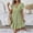 Green women's v neck mini dress a1, variant on Women's Short Sleeve V Neck Flowy Mini Dress Solid A-Line Casual Boho Beach Vacation Sundress, Beige L
