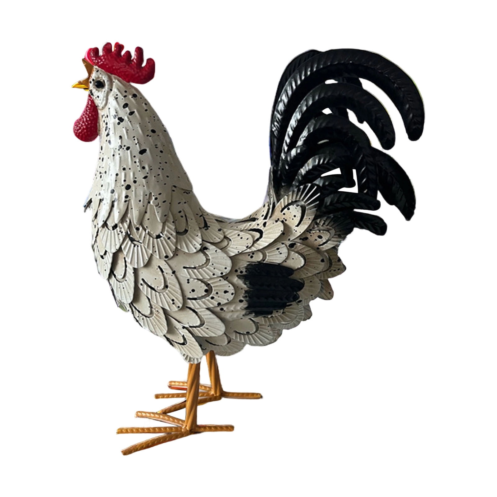 Rustic Metal Rooster Garden Stakes,16x13" Chicken Garden Animals Sculpture Lawn Ornament,Standing Animal Lawn Ornament for Backyard Patio Kitchen Decorations