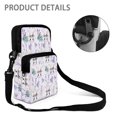 thumbnail image 5 of Psesaysky Rabbit Lavender Print Crossbody Shoulder Bag Polyester, 2 Zippers Adjustable Crossbody Cell Phone Purse for Unisex Daily Travel, 5 of 7