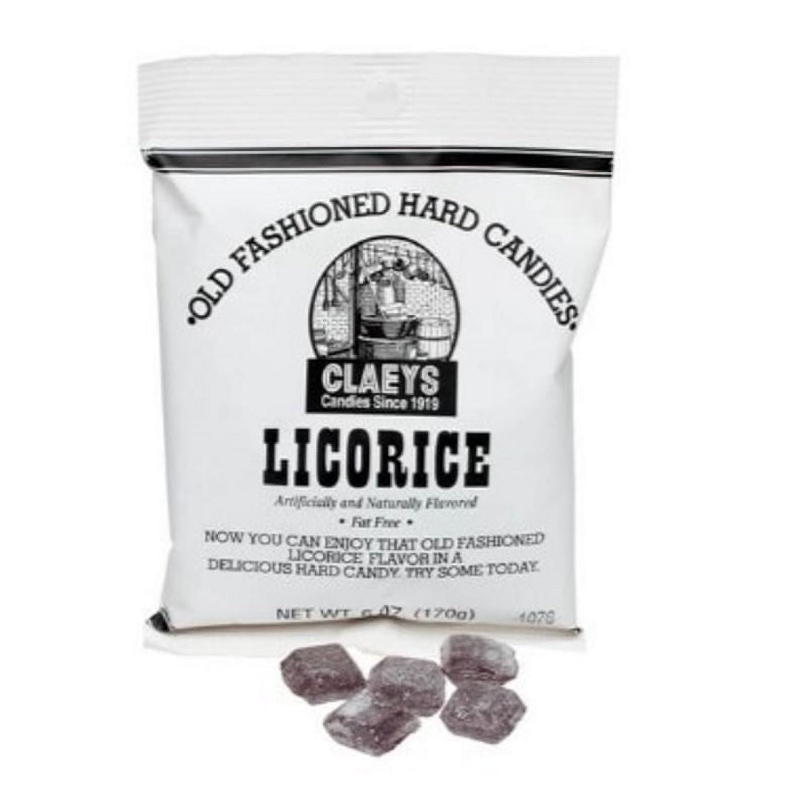 (6 pack) Claeys Old Fashioned Licorice Hard Candy 6oz