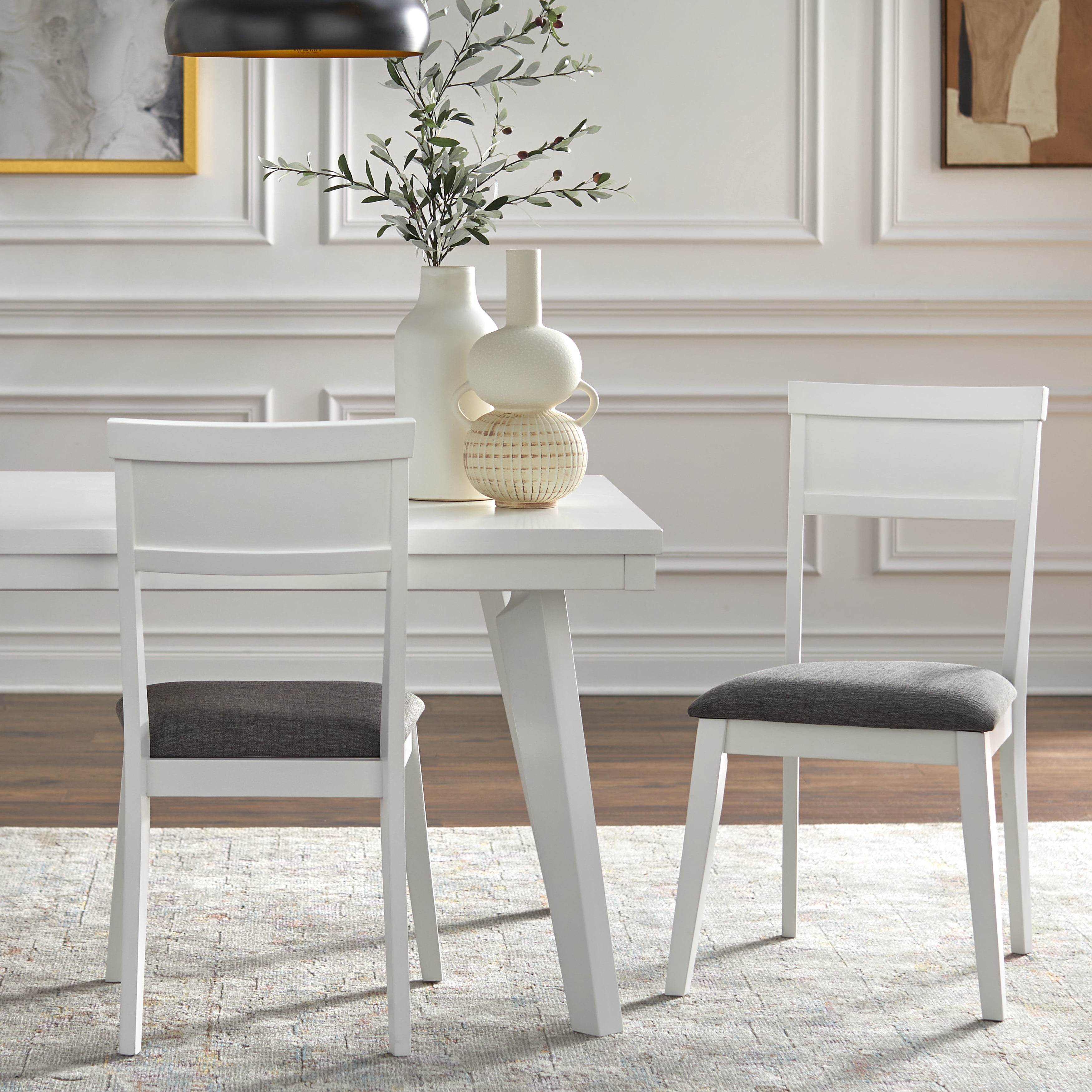 TMS Luddington Indoor Dining Chair, Set of 2, White