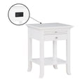 thumbnail image 2 of American Heritage Logan Table d'Appoint avec Station de Recharge, Fini Bois Blanc, 2 of 8