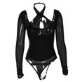 thumbnail image 3 of VISgogo Body de retazos transparente para mujer, Pelele de manga larga de color sólido sin espalda para adultos VISgogo  moda, 3 of 5