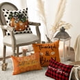 thumbnail image 3 of Sm:)e Pumpkin Bow Dot Truck Fall Throw Pillow Covers, 18 x 18 Inch Autumn Flower Vases Thankful Grateful Blessed Harvest Floral Orange Decorations for Sofa Couch Set of 4, 3 of 8