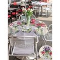 thumbnail image 5 of Outdoor Tablecloth with Umbrella Hole for Patio/Picnic/Party/Camping, Purple Red Spring Floral Waterproof Table Cloth Round Cover Washable, Summer Botanical Rustic (Dia 54"), 5 of 8