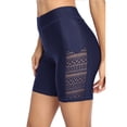 thumbnail image 1 of Womens Swim Shorts Hollow Out Long Swim Shorts High Waisted Swim Capri Pants, 1 of 5