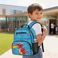 thumbnail image 4 of Jeiento Dragon Toddler Backpack for 2-5 Year Old Boys, 13.5 Inch Preschool Bag, Lightweight Kids Bookbag with 2 Front Pockets & 2 Mesh Side Pockets, Blue, 4 of 7