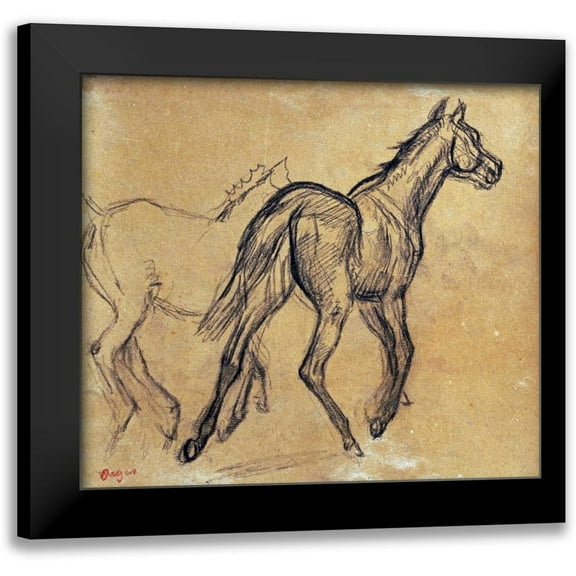 Degas, Edgar 13x12 Black Modern Framed Museum Art Print Titled - Horses