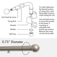thumbnail image 4 of Meriville 24"-38" Swing Arm Curtain Rod, 3/4" Diameter, Pewter, 2 pieces, 4 of 7
