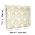 thumbnail image 5 of Chesapeake Cathal Mustard Tulip Block Print Wallpaper, 20.5-in by 33-ft, 5 of 5