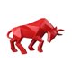 thumbnail image 5 of Estatua de toro, adorno artístico, artesanía, escultura de resina moderna, estatua de animal para gabinete Rojo, 5 of 9