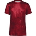 thumbnail image 3 of Holloway Sportswear L Boys Stock Cotton-Touch Poly Tee Scarlet Cloud Print 222696, 3 of 5
