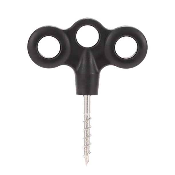 Clavijas de tierra para acampar al aire libre, gancho de punta de tornillo, hebilla de cuerda, clavija de tienda, negro, 5 uds. JShteea El nuevo