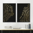 thumbnail image 2 of IDEA4WALL Framed Canvas Print Wall Art Set Gold & Black Dark Wood Rings Landscape Abstract Modern Art Minimalist Chic Relax/Calm for Living Room, Bedroom, Office - Black 24"x36"x3, 2 of 5