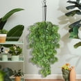 thumbnail image 2 of Artificial Hanging Potted Plants, Cascading Fake Vines for Indoor Outdoor Decor, Wall Shelf Bathroom Greenery, Low Maintenance Home Accent, Green Plant *1, 2 of 4