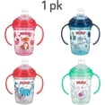 thumbnail image 2 of Nuby No Spill Tritan 2 Handle 360 Weighted Straw Glitter Print - Spout Cup, 8oz/ 240 Ml /4 Months +, Green Swan, 2 of 8