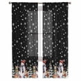 thumbnail image 2 of Black Christmas Sheer Curtains 96 Inches Long, Winter Snowman Animals Snowy Pine Tree Light Filtering Window Curtains for Living Room, Rod Pocket Voile Sheer Curtain Drapes, 52"Wx96"L, 2 Panels, 2 of 9