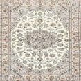thumbnail image 1 of Ahgly Company Indoor Square Traditional Champagne Beige Medallion Area Rugs, 10' Square, 1 of 6